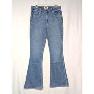 Paige Jeans Womens 31 High Rise Bell Canyon Flared Blue Light Wash Preppy Denim